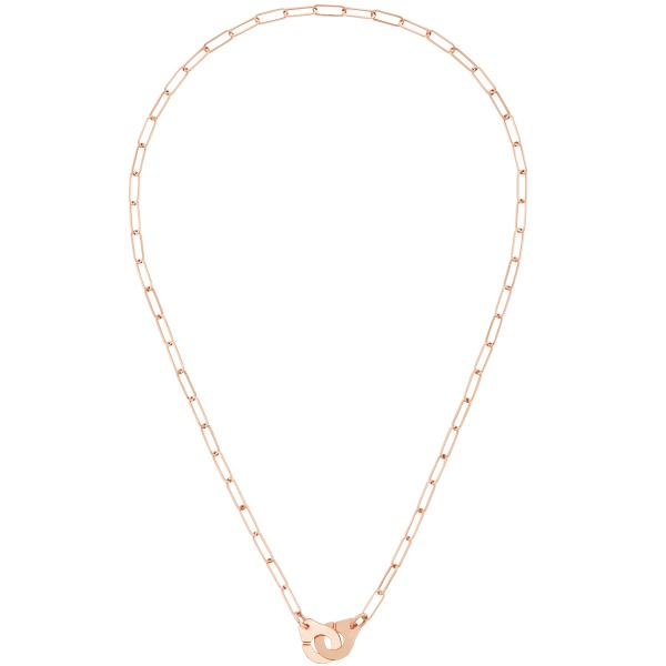 Collier Dinh Van Menottes R10 or rose sur chaîne