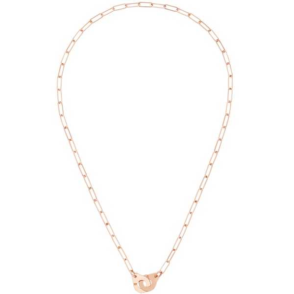 Collier Dinh Van Menottes R10 or rose sur chaîne