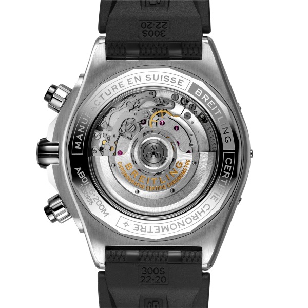 Montre Breitling Super Chronomat B01 44 Bracelet Caoutchouc Cadran Noir