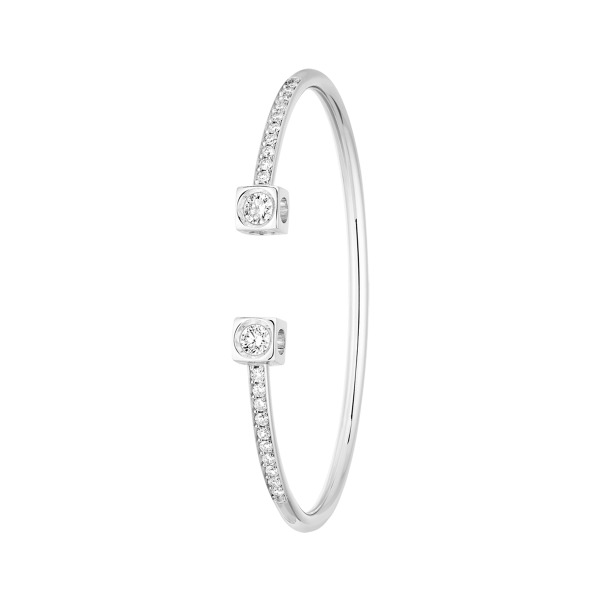 Bracelet Dinh Van Le Cube XL Or Blanc Et Diamants