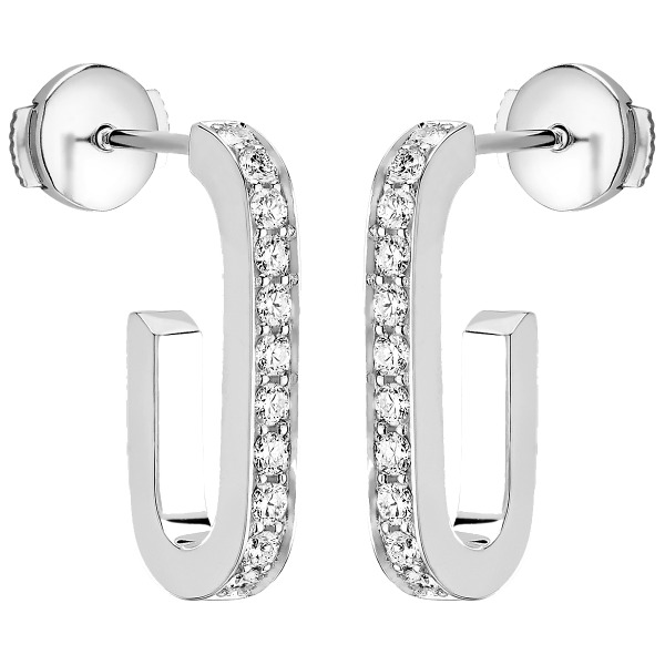Créoles Dinh Van Maillon L or blanc et diamants
