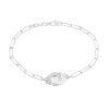 Bracelet Dinh Van Menottes R10 1/2 diamants or blanc sur chaîne