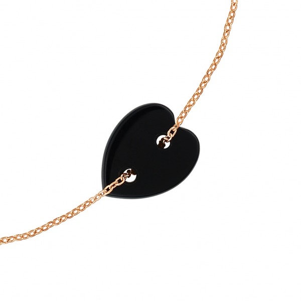 Bracelet Ginette NY Angèle Mini Onyx Coeur