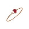 Bracelet Happy Hearts Jonc Or Rose Diamants & Pierre Rouge