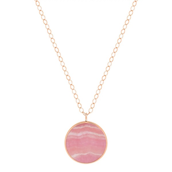 Collier Ginette NY Jumbo Ever Rhodochrosite Disc On Chain