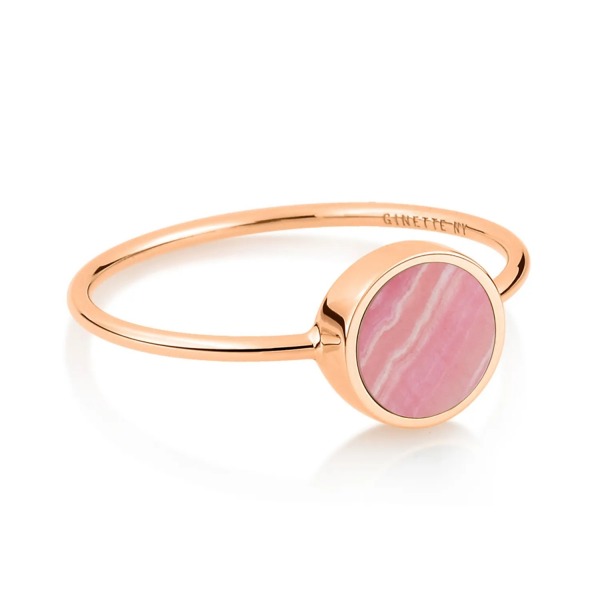 Bague Ginette NY Mini Ever Rhodochrosite Disc Ring