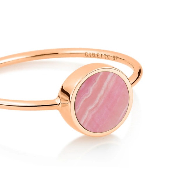 Bague Ginette NY Mini Ever Rhodochrosite Disc Ring