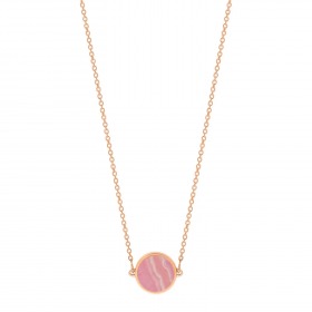 Collier Ginette NY Mini Ever Rhodochrosite Disc Necklace