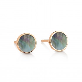 Boucles d'Oreilles Ginette NY Ever Black Mop Disc Studs