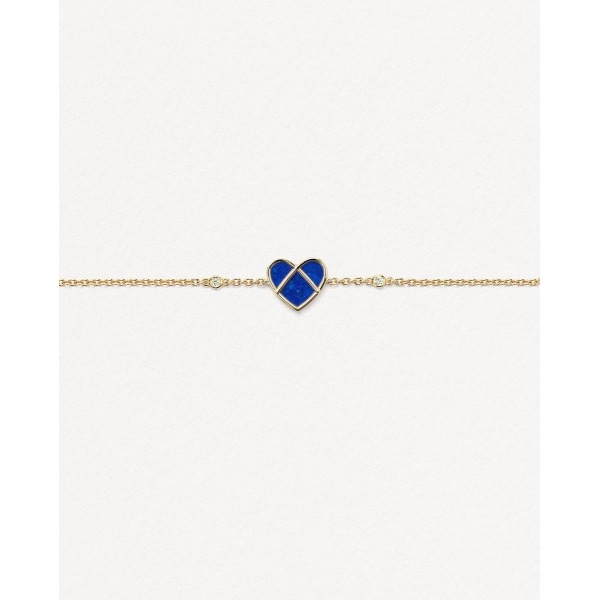 Bracelet Poiray L'attrape-cœur Or Jaune & Lapis Lazuli