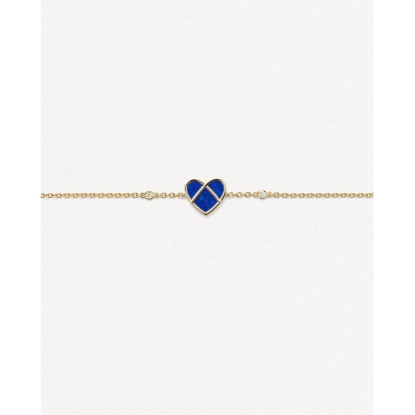 Bracelet Poiray L'attrape-cœur Or Jaune & Lapis Lazuli