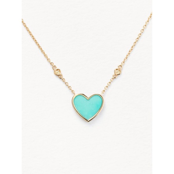 Collier Poiray L'attrape-cœur Or Jaune & Turquoise Petit Modèle