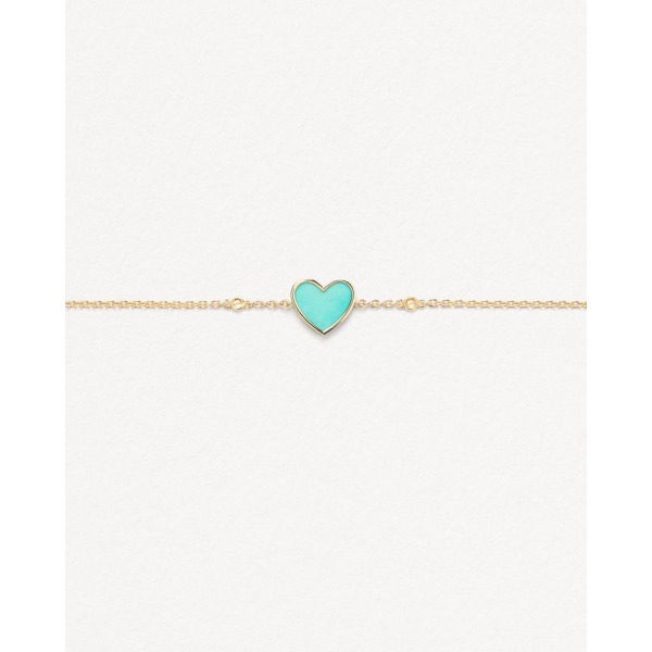 Bracelet Poiray L'attrape-cœur Or Jaune & Turquoise