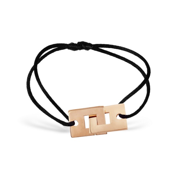Bracelet TOM G "Menottes G" Or Rose Cordon