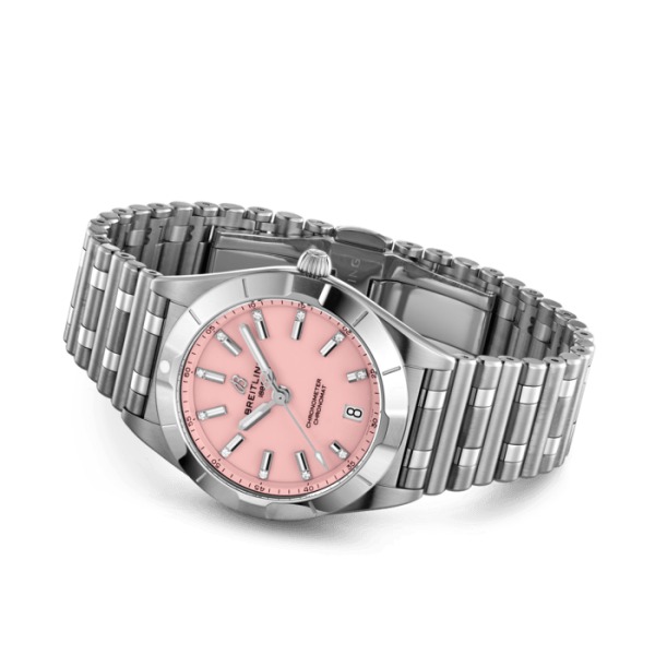 Montre Femme Breitling Chronomat 32mm Boîtier Acier Cadran Rose