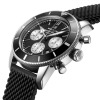 Montre Breitling  Superocean Heritage B01 44 mm Chronographe Acier Noir Bracelet caoutchouc Aéro Classic boucle déployante