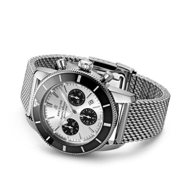 Montre Breitling  Superocean Heritage B01 44 mm Chronographe Acier Argent Bracelet acier
