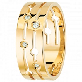 Bague Dinh Van Pulse Moyen Modèle or jaune & diamants