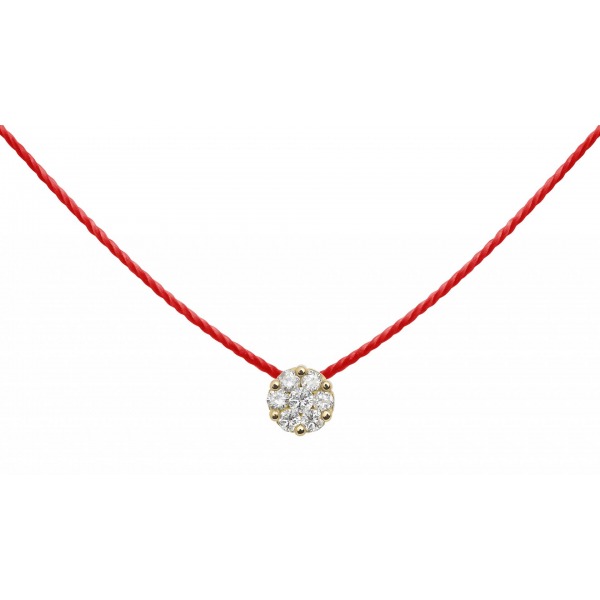 Collier Redline fil avec diamant 0.05 carat en serti invisible or jaune
