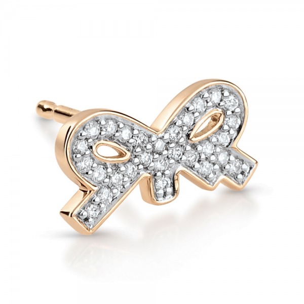 Boucle D'oreille Ginette NY SINGLE TINY DIAMOND BOW