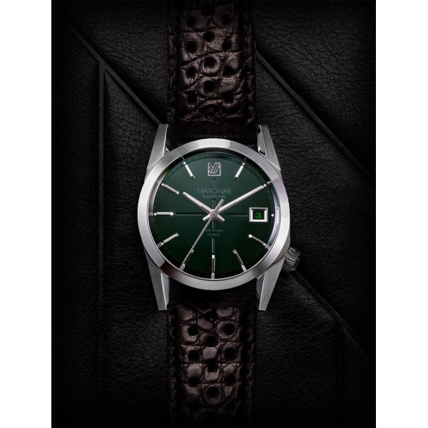 Montre MARCH LA.B AM69 Automatique Cadran Grall Bracelet Alligator Perforé Moka