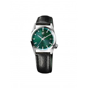 Montre MARCH LA.B AM69 Electrique Cadran Forest Bracelet Lézard Noir