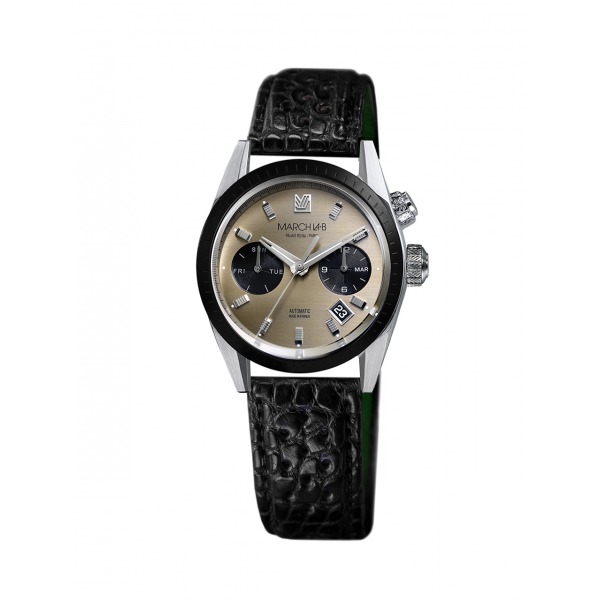 Montre MARCH LA.B Agenda Automatique Cadran Magnum Bracelet Alligator