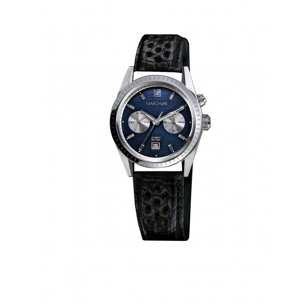 Montre MARCH LA.B Agenda Supra Automatique Cadran Navy Bracelet Alligator