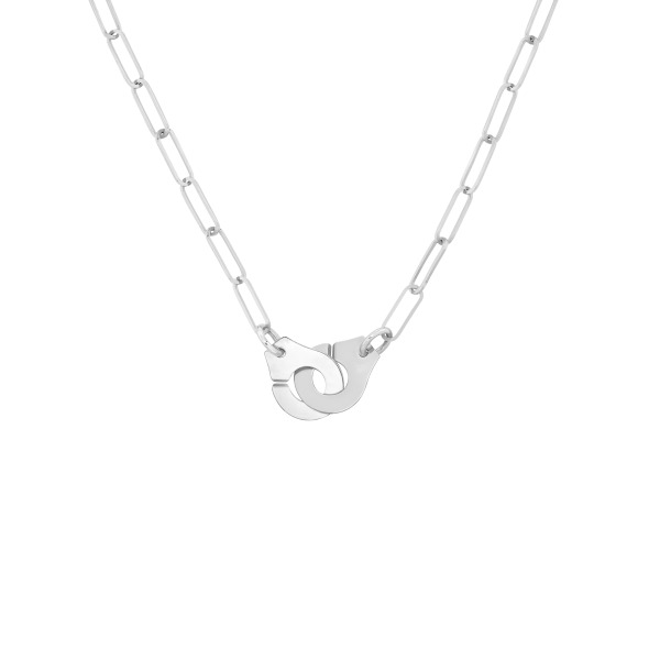 Collier Dinh Van Menottes R10 or blanc sur chaîne