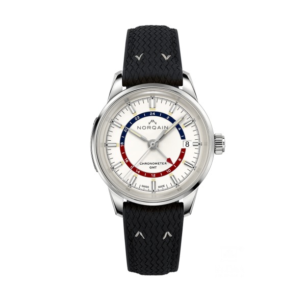 Montre Norqain Freedom 60 GMT Bracelet Coutchouc Perlon Cadran Opaline