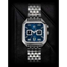 Montre MARCH LA.B AM2 Calendar Automatique Cadran Ocean Bracelet Acier