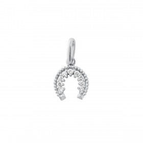 Pendentif gigi CLOZEAU Fer à cheval Or Blanc & Diamants