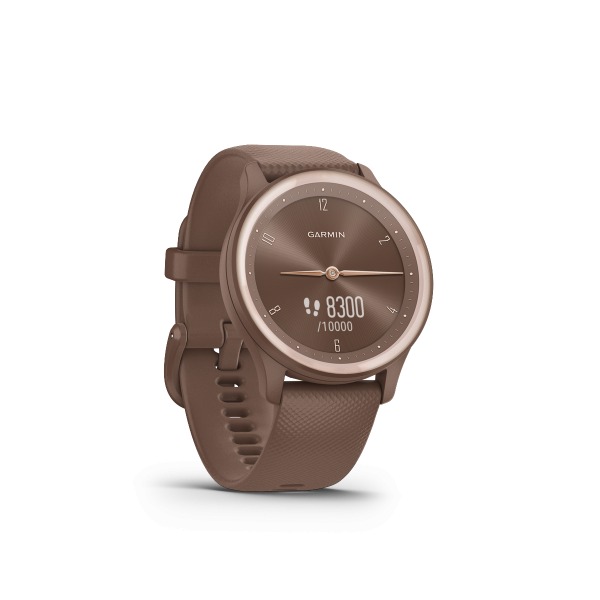 Montre connectée Garmin Vivomove Sport Peach Gold Bracelet Chocolat