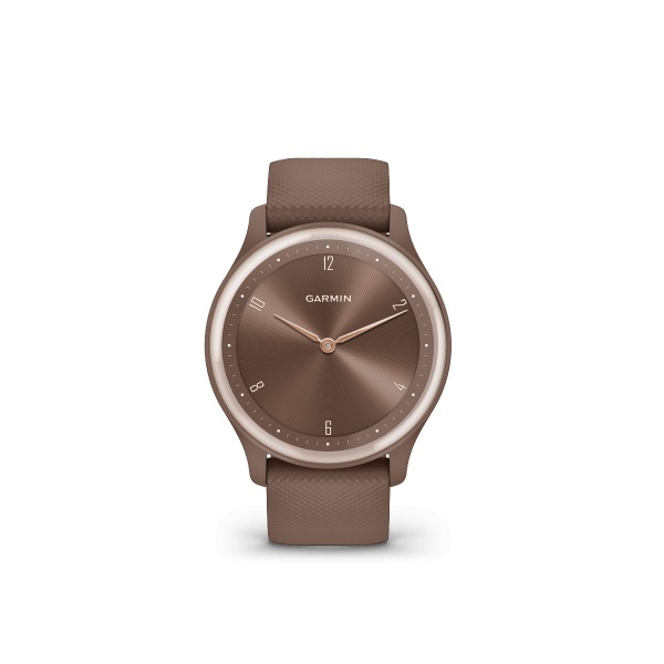 Montre connect e Garmin Vivomove Sport Peach Gold Bracelet Chocolat