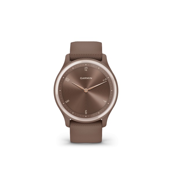 Montre connectée Garmin Vivomove Sport Peach Gold Bracelet Chocolat