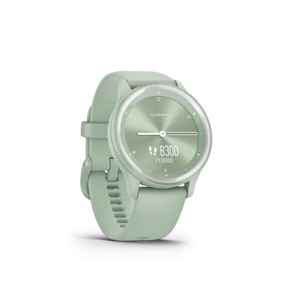 Montre Garmin Vivomove Sport Silver Bracelet Vert d'Eau