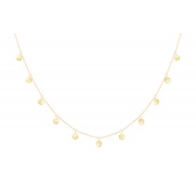 Collier La Brune & La Blonde Polka 11 Nacrée Dorée Or Jaune 42cm