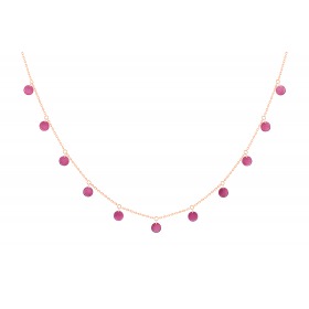 Collier La Brune & La Blonde Polka 11 Rhodolite Or Rose