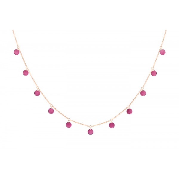 Collier La Brune & La Blonde Polka 11 Rhodolite Or Rose