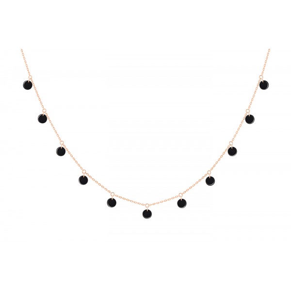 Collier La Brune & La Blonde Polka 11 Onyx Or Rose