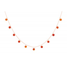 Collier La Brune & La Blonde Polka 11 Cornaline Or Rose