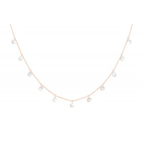 Collier La Brune & La Blonde Polka 11 Nacre Blanche Or Rose