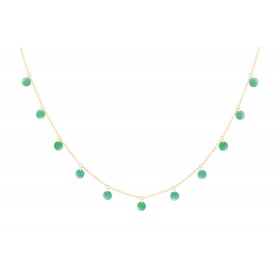 Collier La Brune & La Blonde Polka 11 Onyx Vert Or Jaune