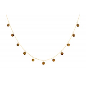 Collier La Brune & La Blonde 11 Œil de Tigre Or Jaune