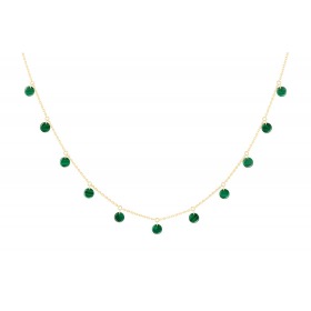Collier La Brune & La Blonde Polka 11 Malachite Or Jaune