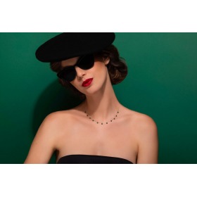 Collier La Brune & La Blonde Polka 11 Malachite Or Jaune