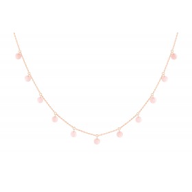 Collier La Brune & La Blonde Polka 11 Opale Rose Or Rose