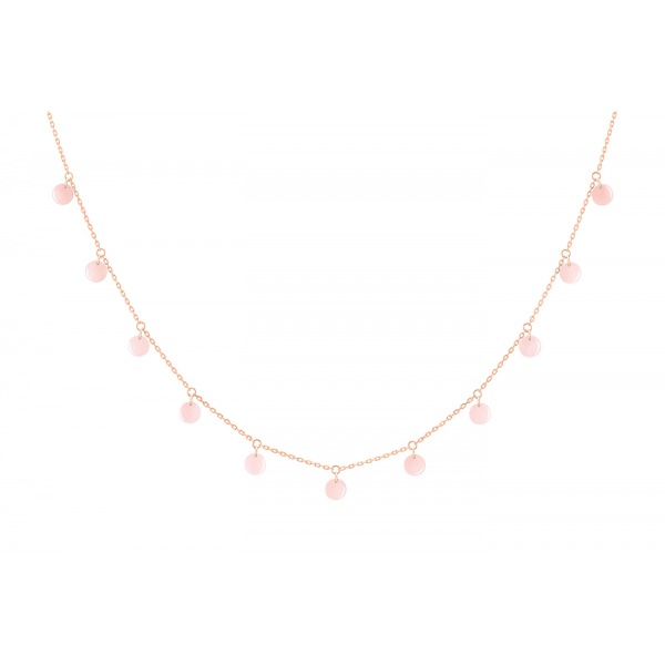 Collier La Brune & La Blonde Polka 11 Opale Rose Or Rose