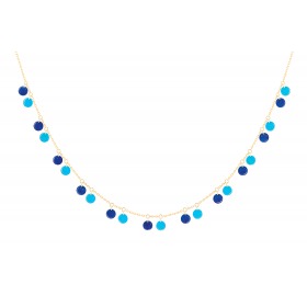 Collier La Brune & La Blonde 22 Lapis-Lazuli & Turquoise Or Jaune