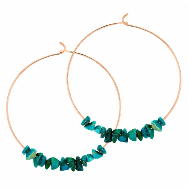 Boucles D'Oreilles Ginette NY LARGE JALA CHRYSOCOLLE HOOPS